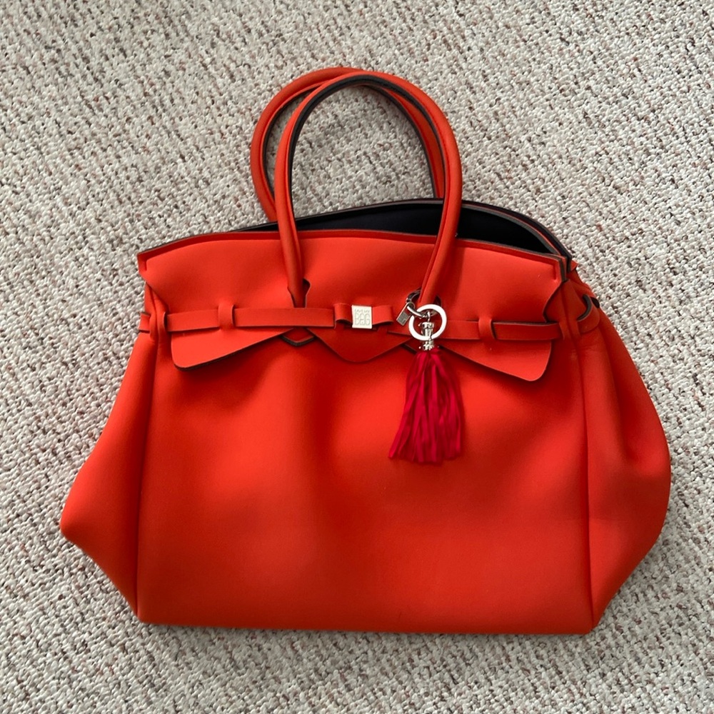 Save My Bag orange tote bag